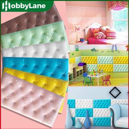 3D Wall Stickers Waterproof Self Adhesive Wallpaper Wall Mat Soft Foam Cushion For Kids Bedroom Living Room Home Decor