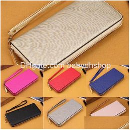 Handbags Bifold Pu Leather Long Wallet Mti Id Card Holder Purse Zip Purses Lady Girls With Handle Clutch Hand Bag Unisex Handbag Poc Otsvc