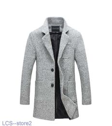 Men's Trench Coats Wholesale- 2017 New Long Coat Men Windbreak Winter Fashion Mens Overcoat 40% Wool Quality Thick Warm Male Jackets 5xl