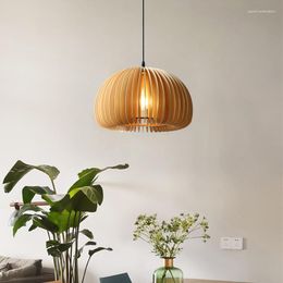 Pendant Lamps Lihgts Wood Hanging Light Wooden Lamp Natural E27 LED Lighting For Living Room Kitchen