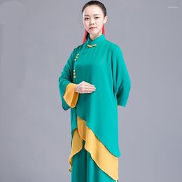 Ethnic Clothing Green Tai Chi Uniform Martial Arts Suit Chinese Warrior Costume Swordsman Outfit Wushu Clothes TA2040