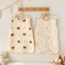 Sleeping Bags Soft Newborn Baby Bag Bamboo Cotton Warm Wearable Blanket Winter Print Vest Sleep R230614