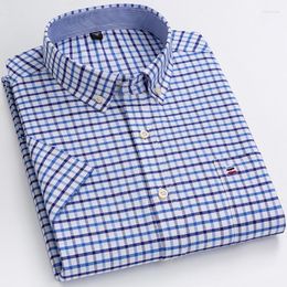 Men's Casual Shirts Over Size 7xl Summer Short Sleeve For Men Cotton Oxford Slim Fit Formal Shirt White Office Clothes