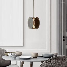 Chandeliers FSS Nordic Glass Chandelier Smoky Grey Round Long Line LED For Restaurant Bar Bedroom Bedside Lamp