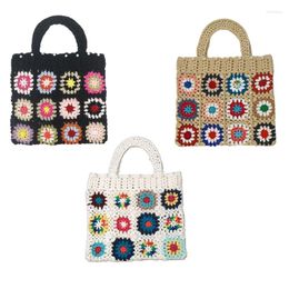 Storage Bags Women Bohemian Crochet Flower Woven HandBags Retro Knitted Shopping 60x38x35cm Bag Summer Travel Lady Beach