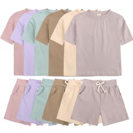 Clothing Sets Summer Essential Tracksuit Children's Clothing Sets Suit For Girls Short Sleeve TopShorts Boys Costume Kids Outfits Sportswear 230613