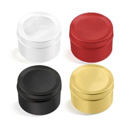 50ml Metal Round Tin Containers Storage Aluminum Tins Jars Screw Top Tin Cans for Store Spices Candies Tea Oirjd