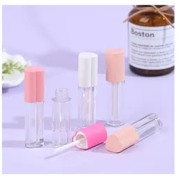 Storage Bottles 4Ml Love-shaped Empty Transparent Plastic Lip Gloss Tubes Tube Lipstick Mini Sample Cosmetic Container Glaze Bottle