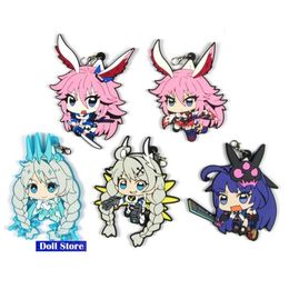 Keychains HOUKAI IMPACT 3 Original Japanese Anime Figure Rubber Silicone Sweet Smell Mobile Phone Charmskey Chainstrap D2385938114237S