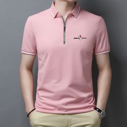 Mens Polos Golf Polo Shirts For Men Summer Short Sleeve Zipper Lapel Tops Casual Slim Trend Good Quality Tees Hommes Clothing 230614