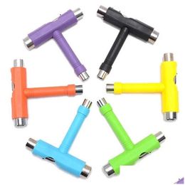 Screwdrivers 100Pcs Skate T Tool Skateboard Scooter Longboard Tools Kick Mini Wrench Spann Allinone Drop Delivery Home Garden Hand Dhzxj