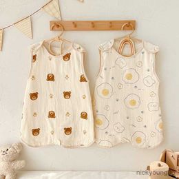 Sleeping Bags Baby Summer Sleeveless Infant Wearable Blanket Soft Vest Cotton Sleep Pyjama Sleepwear For Toddler R230614