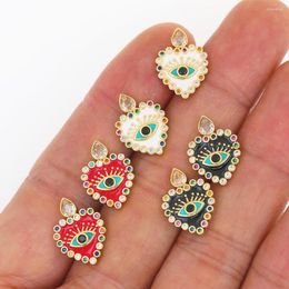 Stud Earrings Mini Enamel Red Colour Eyes Shape Gold Plated Small Earring Girl's Jewellery