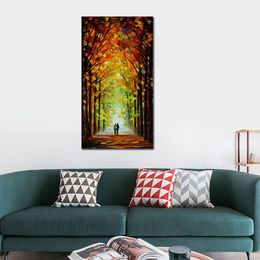 Modern Canvas Painting Landscape Art Altar of Trees Hand Painted Romantic Artwork Wall Decor