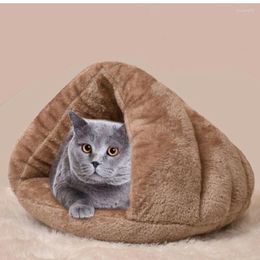 Cat Beds Litter Dog Triangular Slippers Warmth In Winter Semi-enclosed Comfortable Soft Bed Pet Supplies Casa Gato