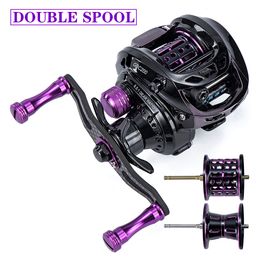 Baitcasting Reels Ultralight 150g Reel Slow Gear Ratio 6.5 Double Spool Fishing BFS Carbon Handle 5KG Drag 230613