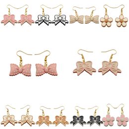 Charm Kawaii Bow Flower Earrings Costume Trendy Style Woman Girl Jewelry Drop Delivery Smtb6