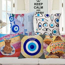 Pillow Middle East Evil Eyes Hamsa Hand Painting Poster Cover Home Decorative Case