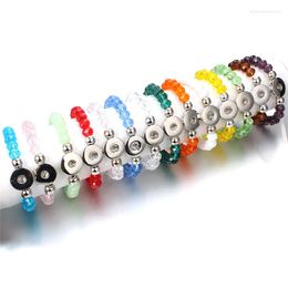 Charm Bracelets Colourful Beads Snap Bracelet DIY Charms Bangle Fit 18mm Buttons Jewellery For Women ZE505E