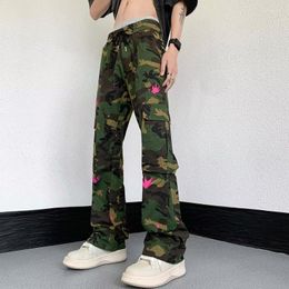 Jeans da uomo Pantaloni cargo da uomo Wild Camouflage Ricamo Y2K Hip Hop Straight Versione coreana 2023 Streetwear