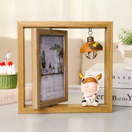 Frames Couple gift creative Nordic personality p set wooden double sided simple home decoration ornaments 230613