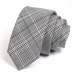 Bow Ties Men's Japanese Style Cotton Tie Brand High Quality Business Work For Men 6CM Plaid Neck Male Fashion Formal Necktie