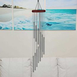 Garden Decorations 12 Wind Chimes silver Musical Aluminium Tube Pipe Wind Chimes Bells Decoration For Home Garden