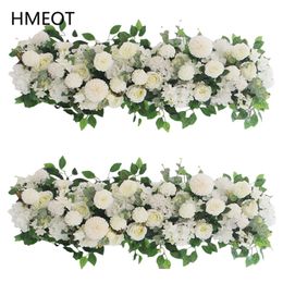 Dried Flowers Customise Artificial Floral White Rose Peony Flower Arrangement Wedding Table Centrepiece Ball Party Arch Decor Backdrop 230613