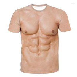 Men's T Shirts Fashion Summer Funny 3D Printed Muscle Shirt For Men Personality Streetwear Tee Top Oversized Cosplay Short Sleeve Clothes