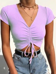 White Knitted Round Neck Women T-Shirt Sexy Sleeveless Camisole Crop Top Woman Tight Stretch