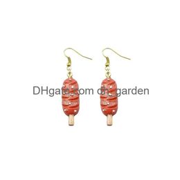 Charm Funny Barbecue Earring For Women Resin Cake Drop Earrings Children Handmade Jewelry Diy Gifts Delivery Smthi