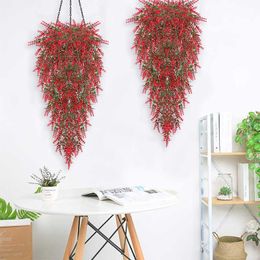 Dried Flowers Artificial Wall Hanging Fake Flower Vine DIY Wedding Living Room Home Decor Basket Rattan Lavender Wisteria