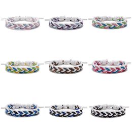 Bohemian Pure Cotton Woven Bracelet For Women INS Style Mix Color Adjustable Wristband Rainbow Woven Bangle Fashion Jewelry