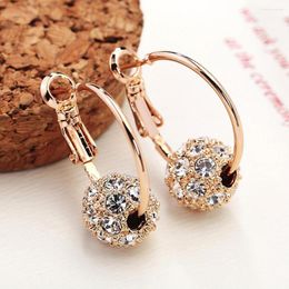 Hoop Earrings 2023 Korean Geometric Small Earring For Women Shiny Cubic Zircon Metal Ring Clasp Simple Fashion Jewelry