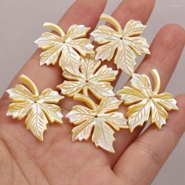 Pendant Necklaces Natural Shell Yellow Hole Bead For Jewellery Making DIY Necklace Earring Accessories Decor Charm Gift Party1PCS