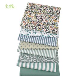 Fabric Printed Twill Cotton Fabric Pea Green Colour Series Patchwork Clothes For DIY Sewing Quilting Baby Child's Bedclothes Material 230613