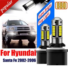 New 2Pcs Car Canbus No Error H27 880 LED Front Fog Light Bulbs White Auto Lamp Driving For Hyundai Santa Fe 2002 2003 2004 2005 2006