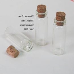 500 x Whole sales Empty 2ml Mini Small Tiny Clear Cork Stopper Glass Bottles Vials for wedding gift 2cc Containershigh qty Prxpa