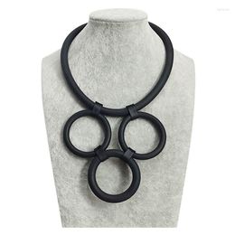 Chains YD&YDBZ Rubber Leather Ring Pendant Necklace For Women Designer Handmade Clothing Night Party Choker Jewellery