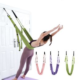 Resistance Bands Adjustable Aerial Yoga Strap Hammock Swing Stretching Anti-gravity Inversion Exercises Multilayer Belt Yoga Flexibility Trainer 230613