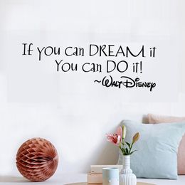 If You Can Dream It You Can Do It Inspiring Quote Wall Stickers Home Wall Decal Art Vinyl Wall Sticker For Kids Rooms Mural A663