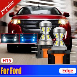 New 2Pcs Auto Canbus Error Free H15 LED DRL Front Signal Day Light Bulbs Daytime Running Lamp For Ford Edge 2015 2016 2017 2018 2019