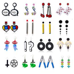 Charm Yaologe New Cartoon Funny Geometric Acrylic Drop Earrings For Women Fashion Trendy Girls Party Jewelry Gifts Wholesale 2022 Del Smtuf