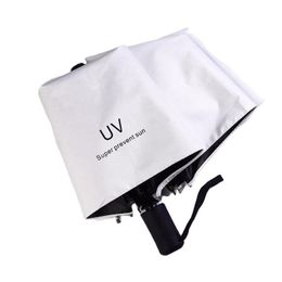 Fully Automatic UV Three Fold Umbrella Black Glue Sunscreen Sun Umbrella Anti UV folding Sunshade Umbrellas