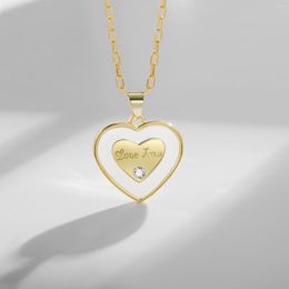 Pendant Necklaces Romantic Heart Necklace For Women Summer Gold Color Rhinestone Love High Quality Friends Jewelry Gifts 18K Metal Texture