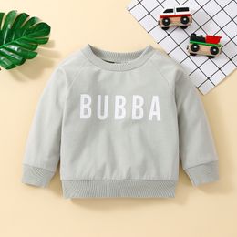 Hoodies Sweatshirts Citgeett Autumn Toddler Baby Girls Boys Casual Pullover Grey Letters Print Long Sleeve Loose Fit Sweatshirt Clothes 230613