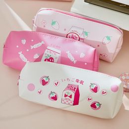 1Pcs Kawaii Pencil Case Strawberry Gift Estuches School Box Pencilcase Bag Supplies Stationery