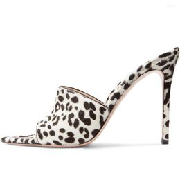 Sandals Fashion Pointy Open Toe Stilettos Heeled Pot Leopard Printed High Heel Transparent Summer Shoe