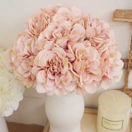 Dried Flowers 5pcs Beautiful Artificial Peony High Quality White Bouquet Wedding Home Table Decor Fake Christmas Arrangement