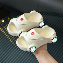 Slipper Kids Glowing Slippers Cartoon Car Sandals Children Sandals Anti Slip Boys Girls Luminous Slippers Summer Beach Shoes 230613